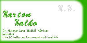marton walko business card