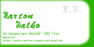 marton walko business card